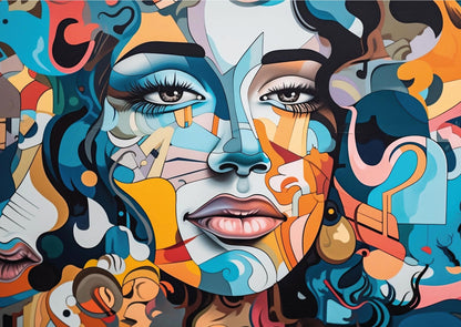 Das detailreiche, farbenfrohe Kunstmotiv des KYUBA Premium-Puzzle 'Art Lady's.