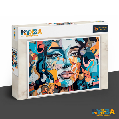 KYUBA Premium-Puzzle 'Art Lady' in seiner edlen Design-Produktbox.