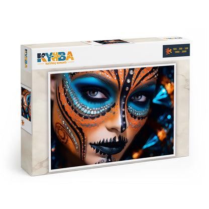 Die minimalistische, cleane Produktverpackung des KYUBA Premium-Puzzle 'Jeweled Butterfly's.