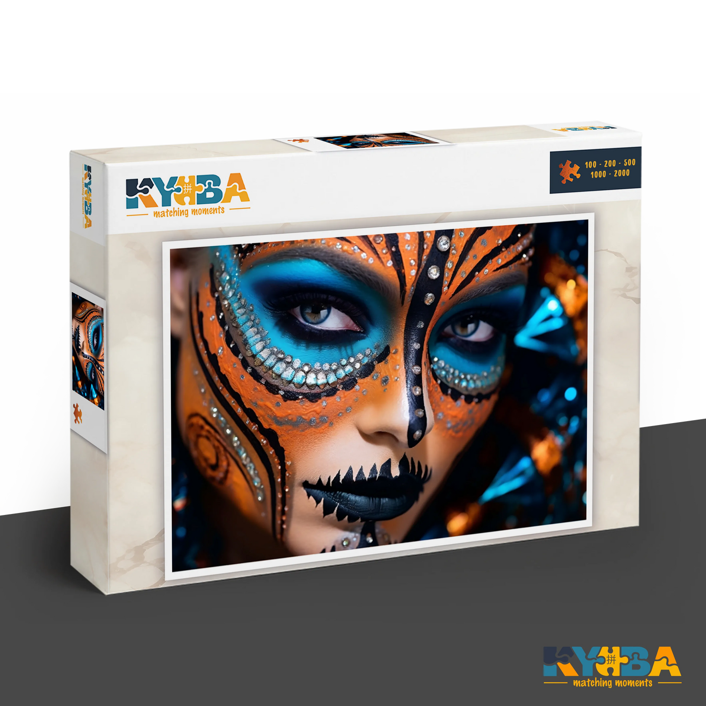 KYUBA Premium-Puzzle 'Jeweled Butterfly' in seiner edlen Design-Produktbox.