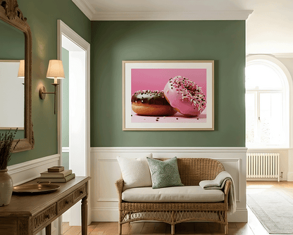 KYUBA Premium-Puzzle 'Sweet Glace' elegant gerahmt an einer stilvollen Wohnzimmerwand.
