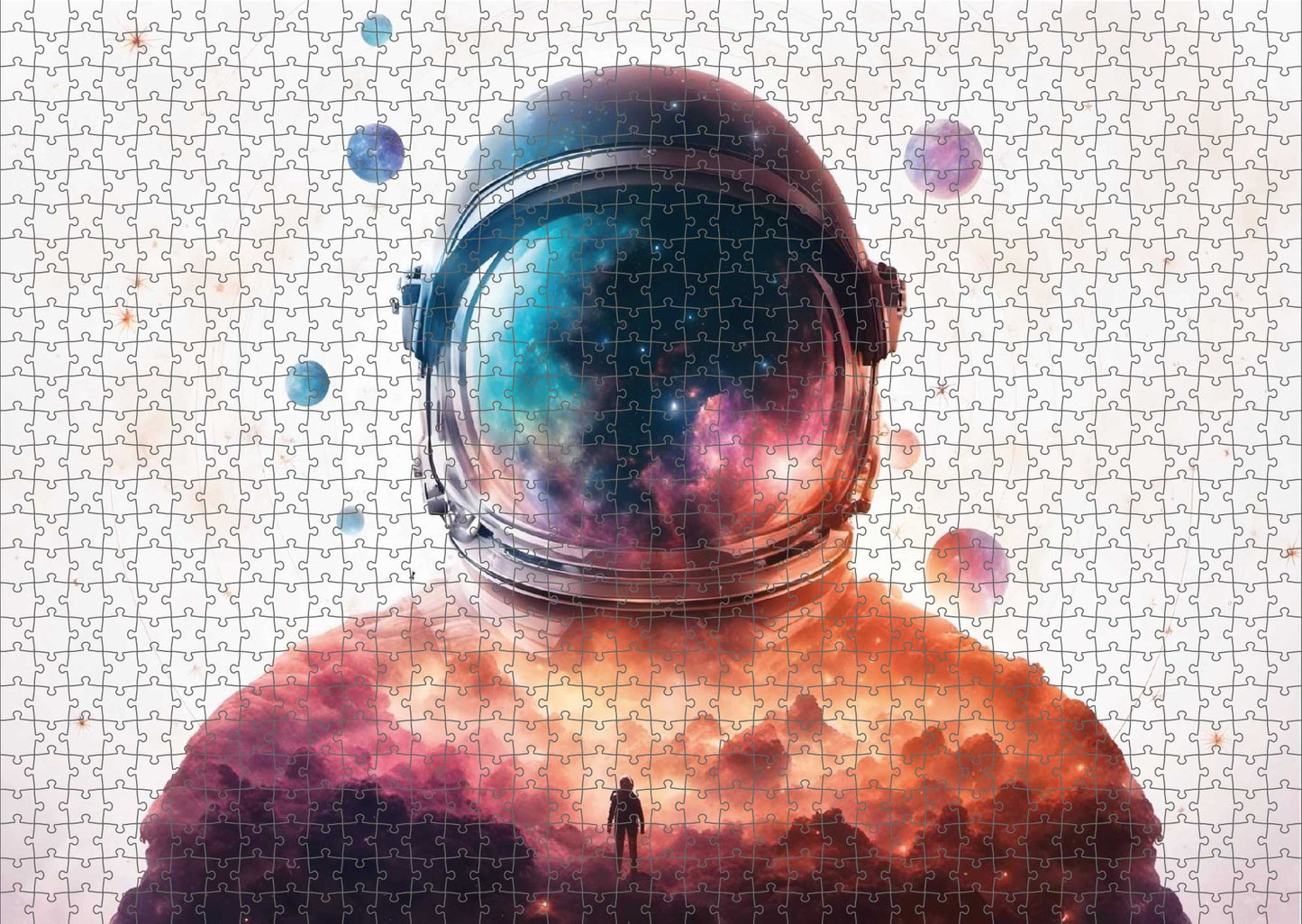 Das fertig gelegte KYUBA Premium-Puzzle 'Stellar Experience' mit perfekt passenden Puzzleteilen.