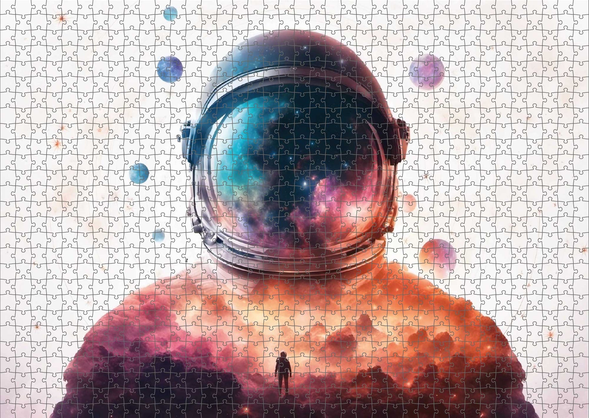 Das fertig gelegte KYUBA Premium-Puzzle 'Stellar Experience' mit perfekt passenden Puzzleteilen.