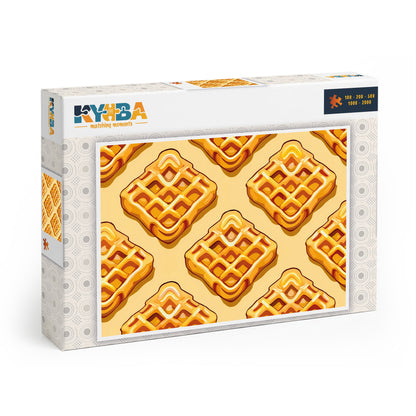Die minimalistische, cleane Produktverpackung des KYUBA Premium-Puzzle 'Golden Grid's.