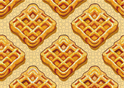 Das fertig gelegte KYUBA Premium-Puzzle 'Golden Grid' mit perfekt passenden Puzzleteilen.