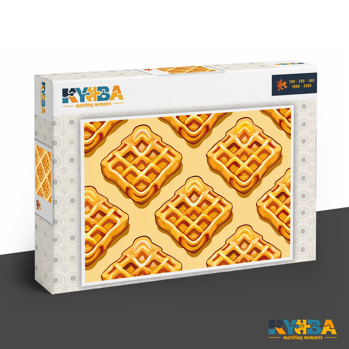 KYUBA Premium-Puzzle 'Golden Grid' in seiner edlen Design-Produktbox.