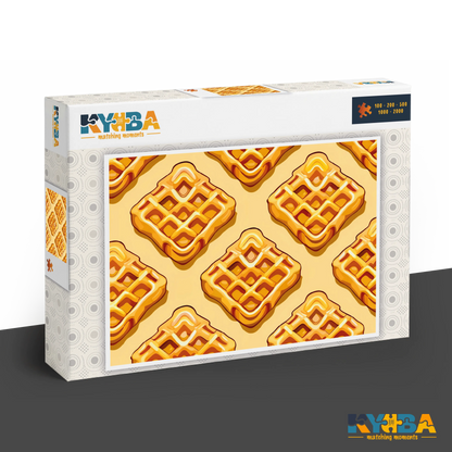 KYUBA Premium-Puzzle 'Golden Grid' in seiner edlen Design-Produktbox.