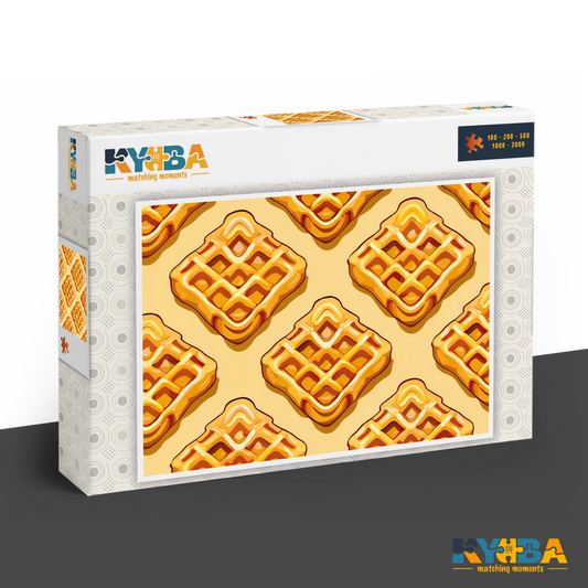 KYUBA Premium-Puzzle 'Golden Grid' in seiner edlen Design-Produktbox.