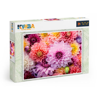 Die minimalistische, cleane Produktverpackung des KYUBA Premium-Puzzle 'Blossom Explosion's.