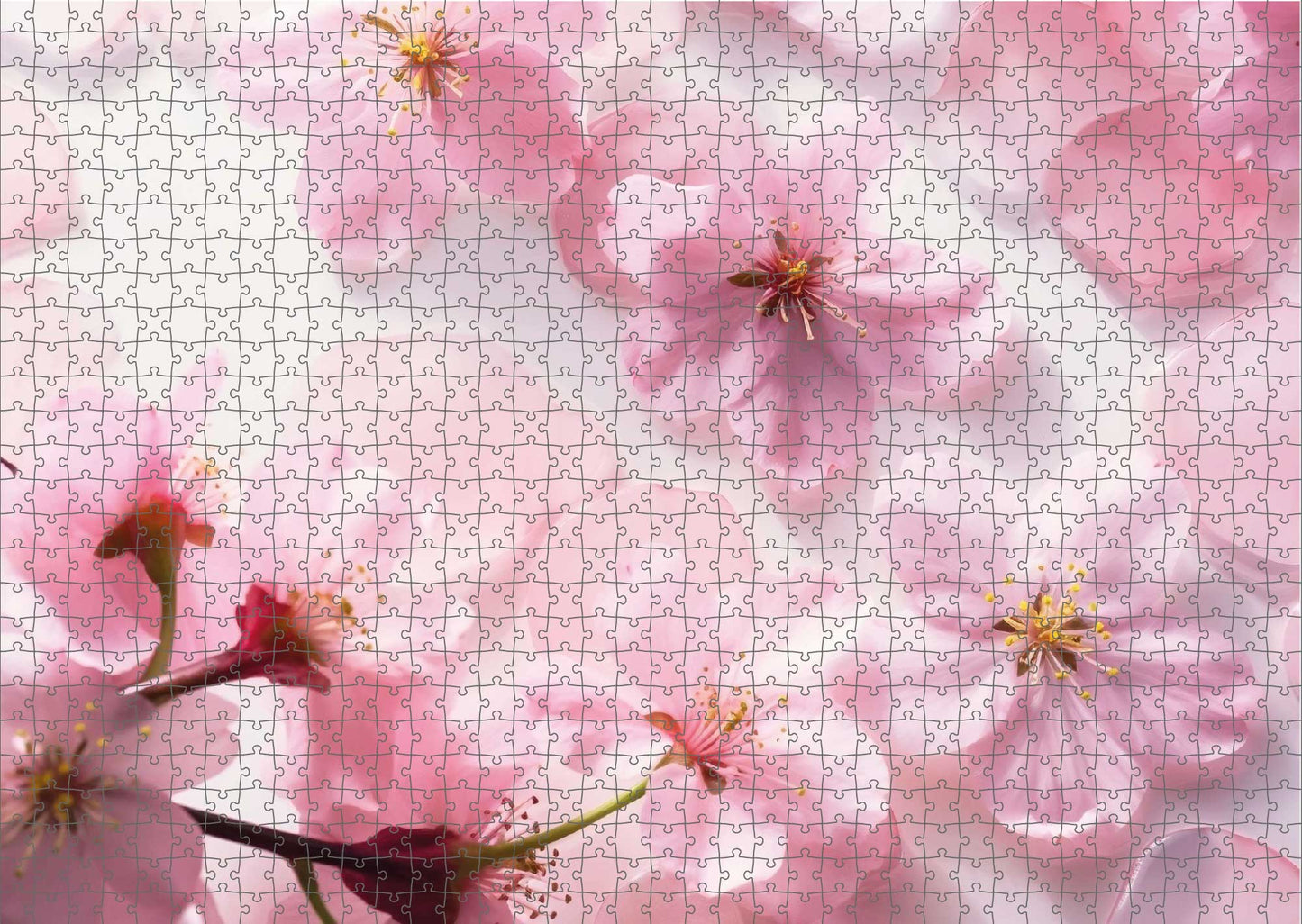 Das fertig gelegte KYUBA Premium-Puzzle 'Cherry Bliss' mit perfekt passenden Puzzleteilen.