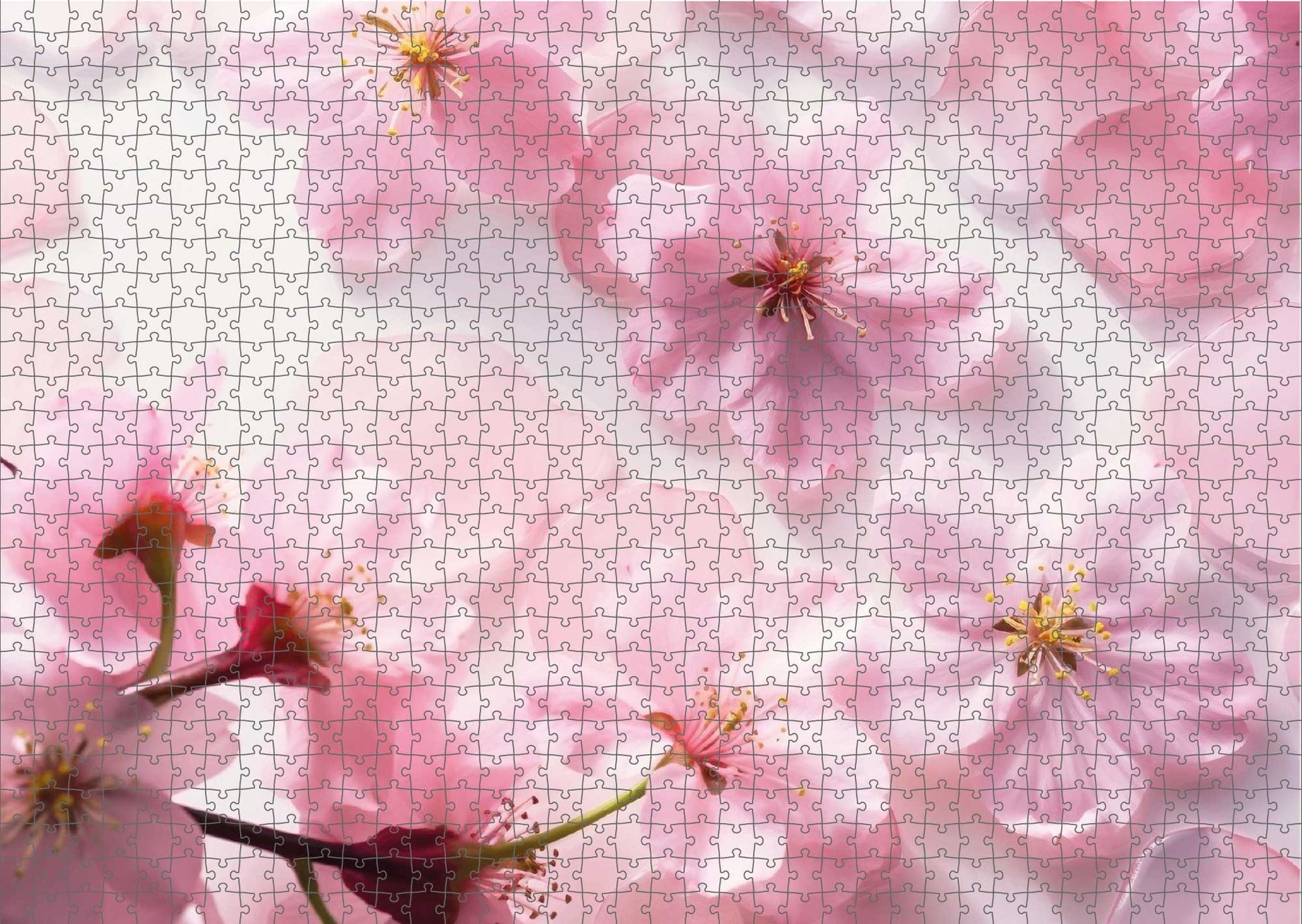 Das fertig gelegte KYUBA Premium-Puzzle 'Cherry Bliss' mit perfekt passenden Puzzleteilen.