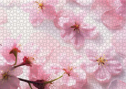 Das fertig gelegte KYUBA Premium-Puzzle 'Cherry Bliss' mit perfekt passenden Puzzleteilen.