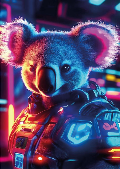 Das detailreiche, farbenfrohe Kunstmotiv des KYUBA Premium-Puzzle 'Cyber Corgi's.