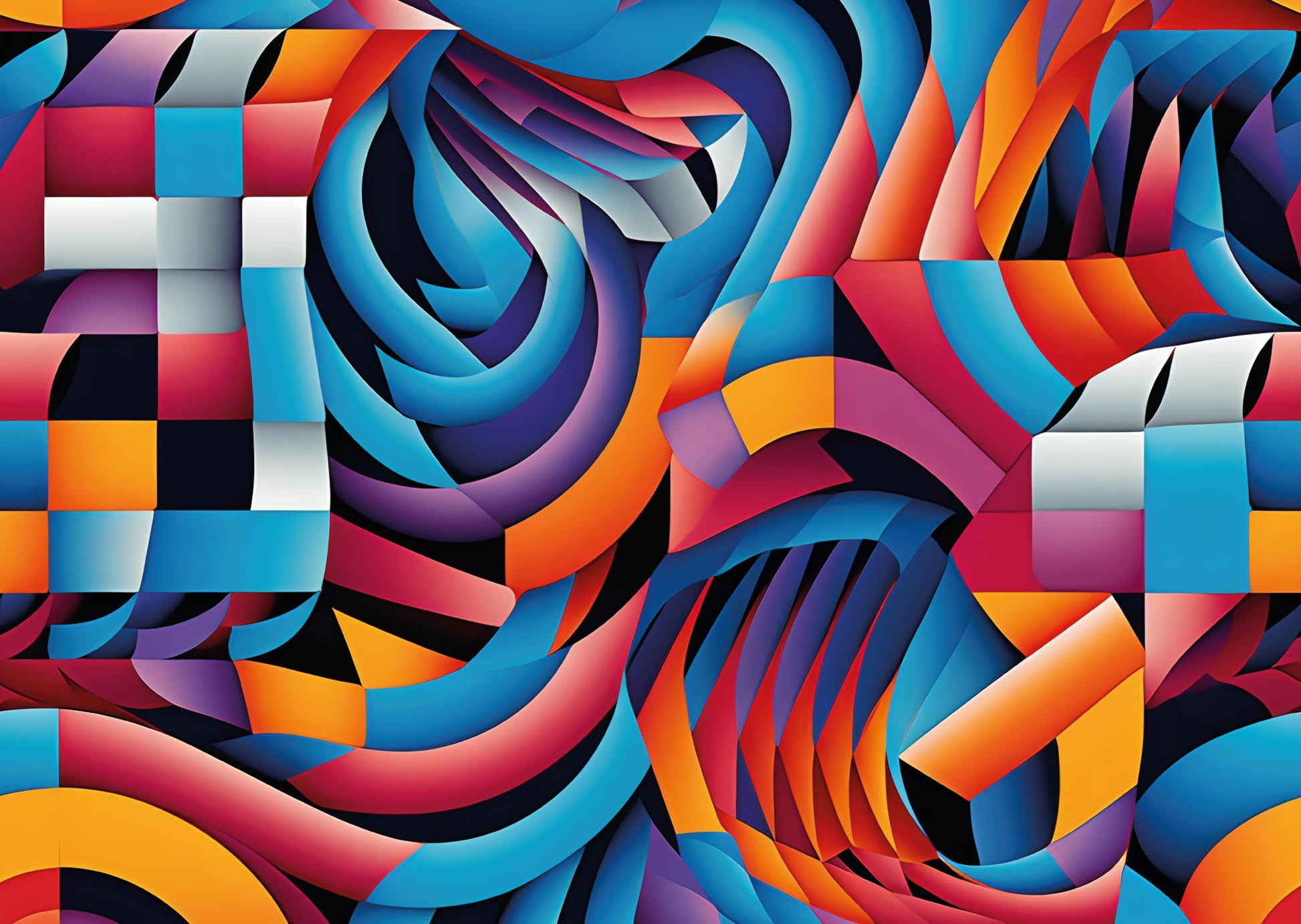 Das detailreiche, farbenfrohe Kunstmotiv des KYUBA Premium-Puzzle 'Vibrant Maze 1's.