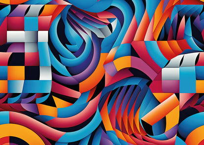 Das detailreiche, farbenfrohe Kunstmotiv des KYUBA Premium-Puzzle 'Vibrant Maze 1's.