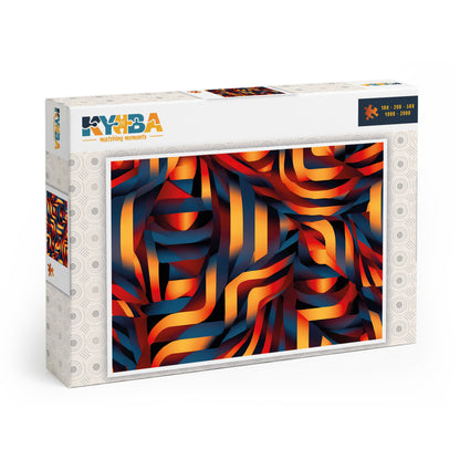 Die minimalistische, cleane Produktverpackung des KYUBA Premium-Puzzle 'Vibrant Maze 3's.