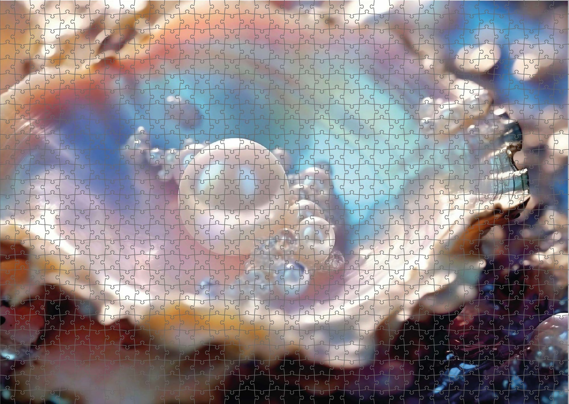 Das fertig gelegte KYUBA Premium-Puzzle 'Oceans Treasure' mit perfekt passenden Puzzleteilen.