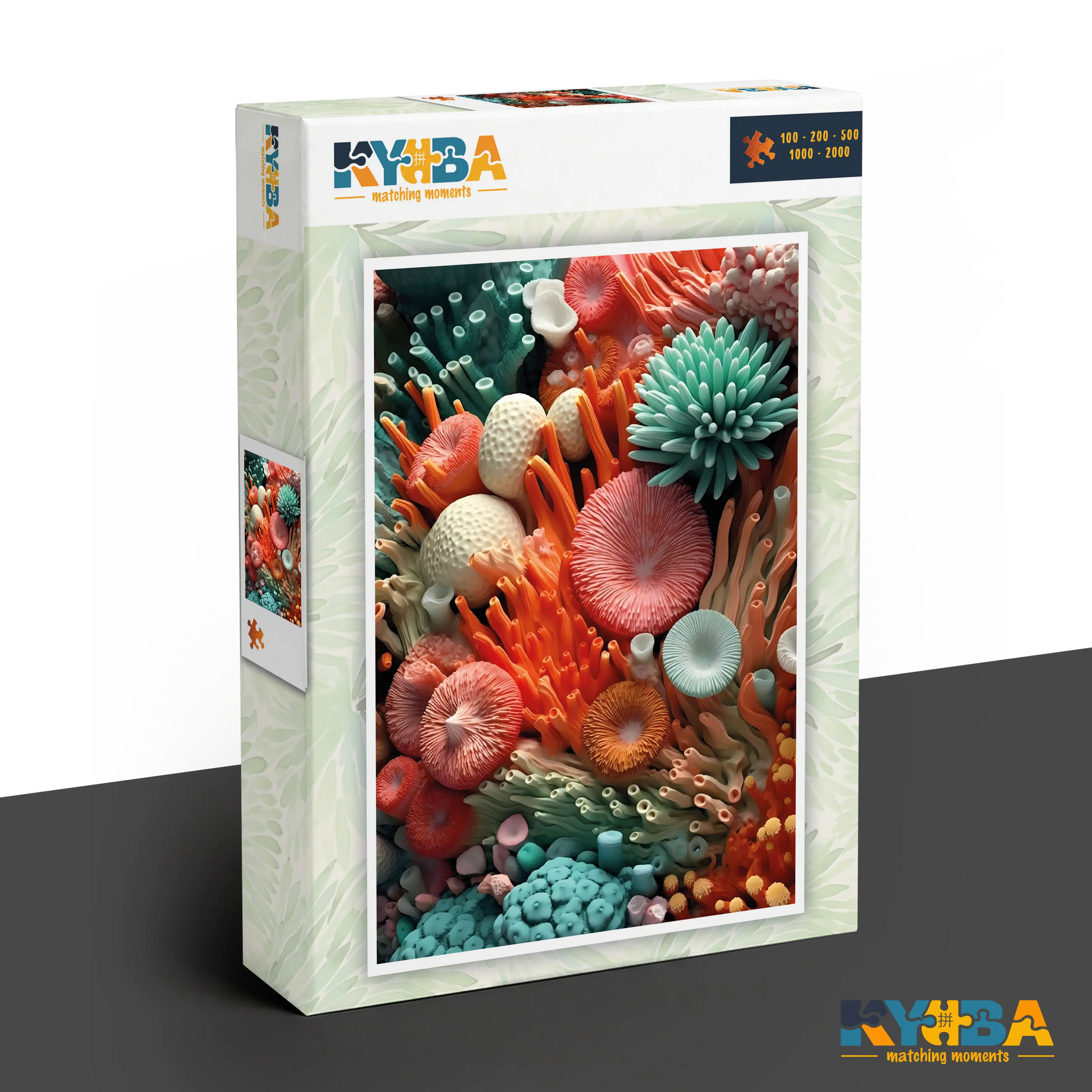 KYUBA Premium-Puzzle 'Coral Garden' in seiner edlen Design-Produktbox.