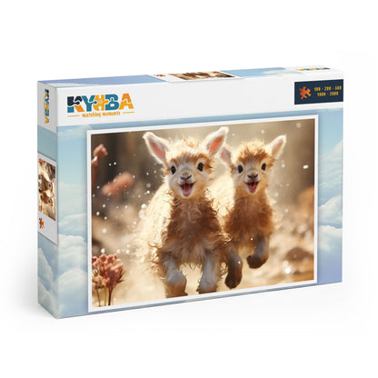 Die minimalistische, cleane Produktverpackung des KYUBA Premium-Puzzle 'Fluffy Frenzy's.