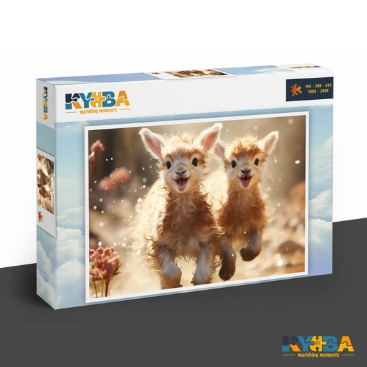 KYUBA Premium-Puzzle 'Fluffy Frenzy' in seiner edlen Design-Produktbox.