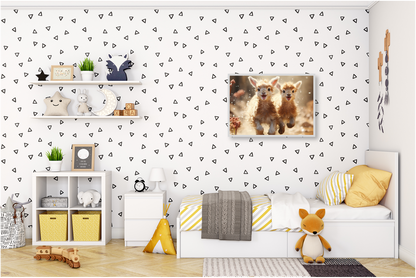 KYUBA Premium-Puzzle 'Fluffy Frenzy' als farbenfrohe und kreative Wanddekoration im Kinderzimmer.