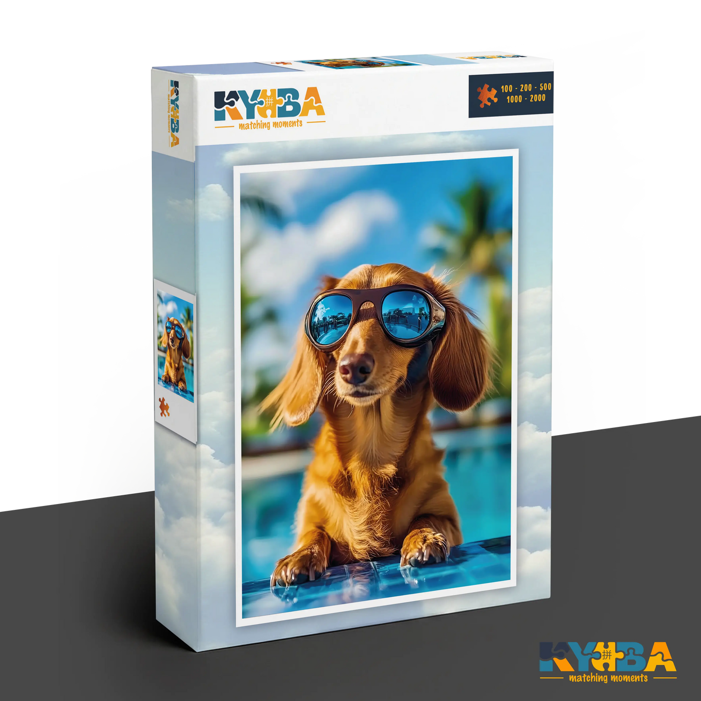 KYUBA Premium-Puzzle 'Poolside Cool' in seiner edlen Design-Produktbox.
