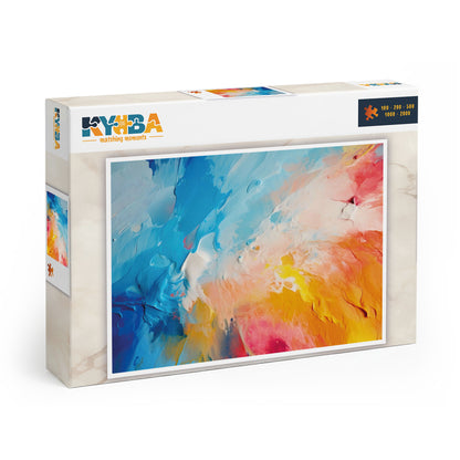 Die minimalistische, cleane Produktverpackung des KYUBA Premium-Puzzle 'Velvet Pastel's.