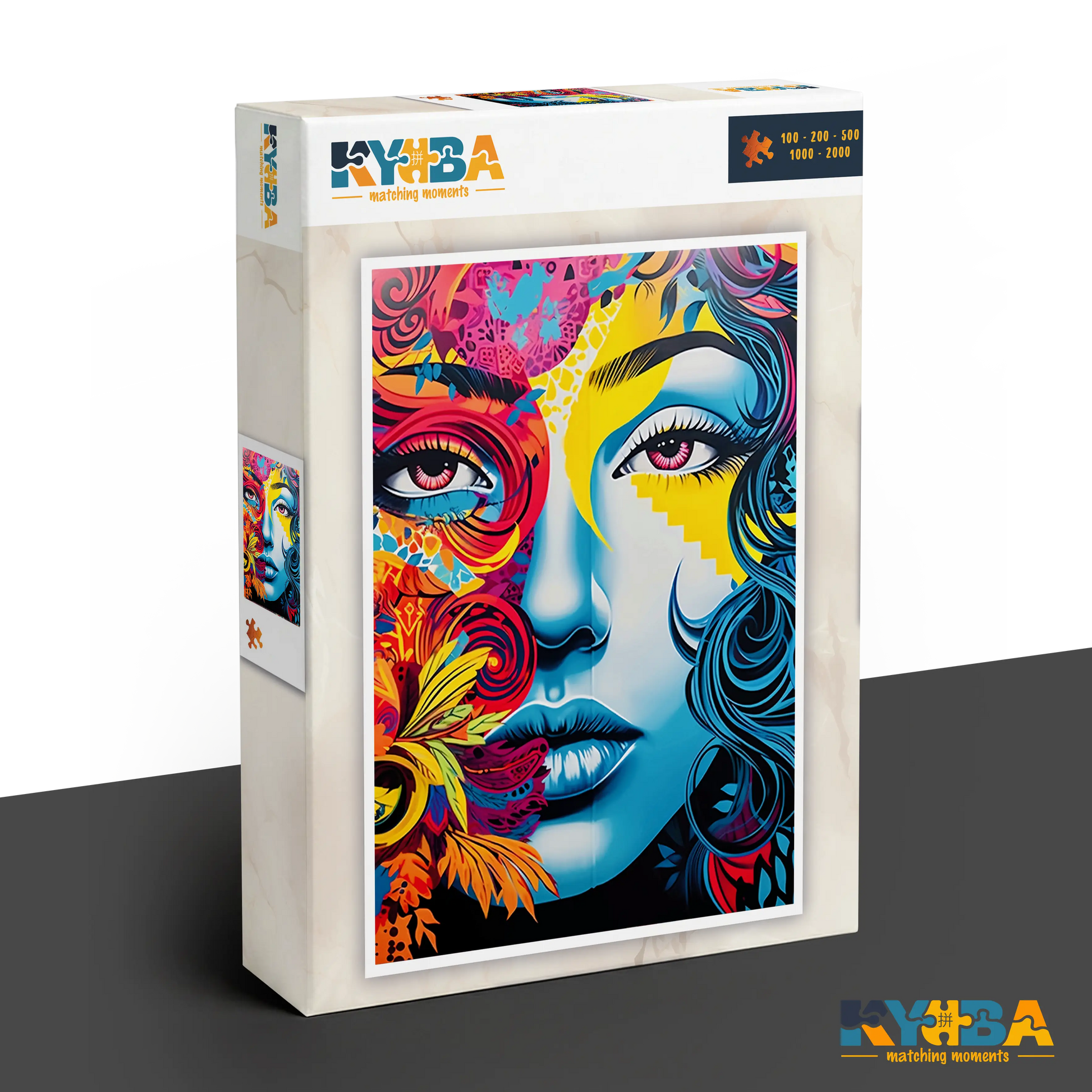 KYUBA Premium-Puzzle 'Azure Muse' in seiner edlen Design-Produktbox.
