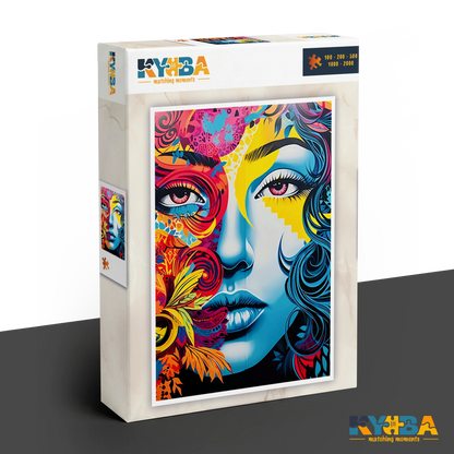 KYUBA Premium-Puzzle 'Azure Muse' in seiner edlen Design-Produktbox.