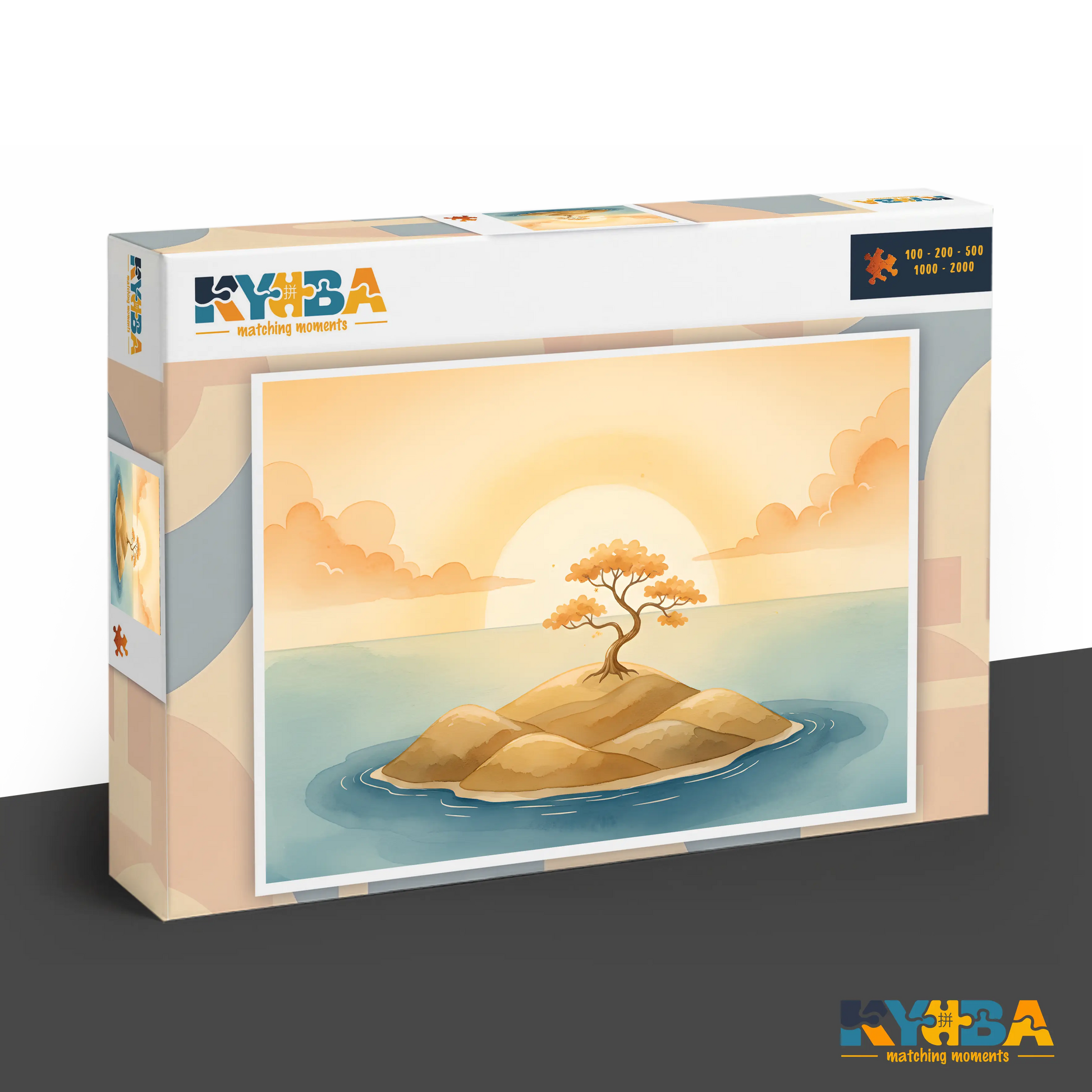 KYUBA Premium-Puzzle 'Island of Serenity' in seiner edlen Design-Produktbox.