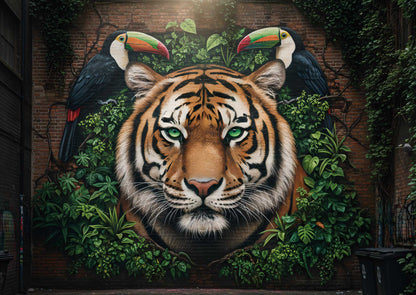 Das detailreiche, farbenfrohe Kunstmotiv des KYUBA Premium-Puzzle 'Jungle Alley's.