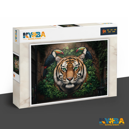 KYUBA Premium-Puzzle 'Jungle Alley' in seiner edlen Design-Produktbox.