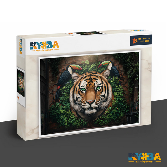 KYUBA Premium-Puzzle 'Jungle Alley' in seiner edlen Design-Produktbox.