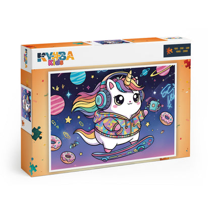 Die minimalistische, cleane Produktverpackung des KYUBA Premium-Puzzle 'Magic Ride's.
