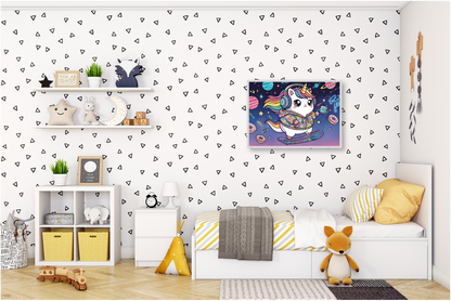 KYUBA Premium-Puzzle 'Magic Ride' als farbenfrohe und kreative Wanddekoration im Kinderzimmer.