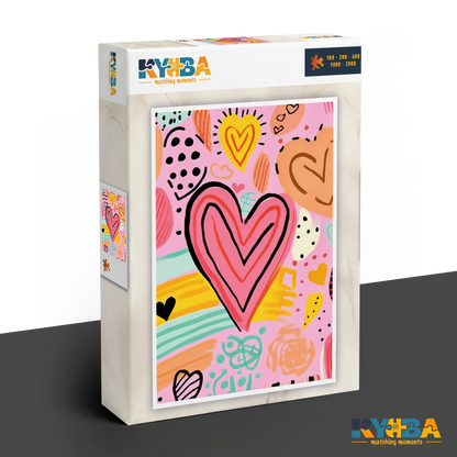 KYUBA Premium-Puzzle 'Heartbeat Pop' in seiner edlen Design-Produktbox.
