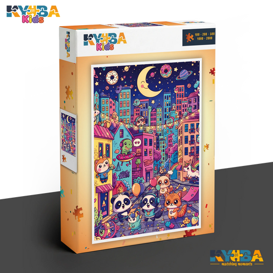 KYUBA Premium-Puzzle 'Midnight Magic' in seiner edlen Design-Produktbox.